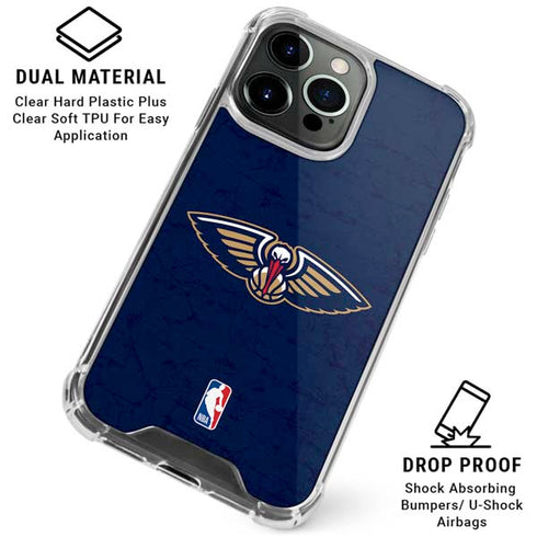 NBA New Orleans Pelicans Distressed iPhone 15 Pro Clear Case